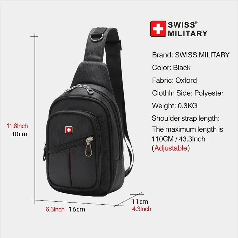 Bolsa Transversal Masculina Swiss Outdoor Impermeável